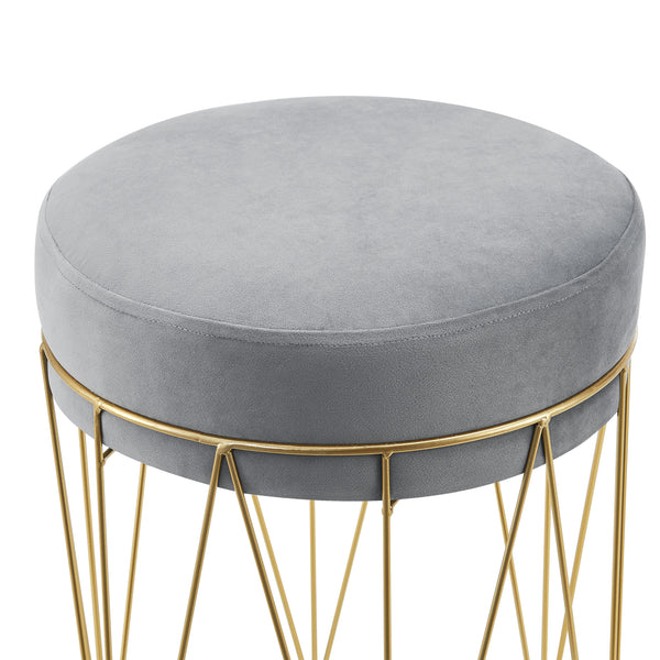 Tabouret rembourré Melsele 45 x 35 cm gris laiton [en.casa]