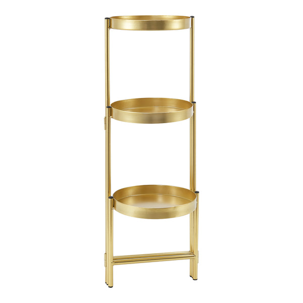 Support de plante (à 3 cache-pots) Kallo métal laiton [en.casa]