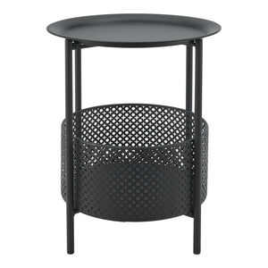 Table d'appoint Kruibeke 46x35cm avec panier Noir [en.casa]