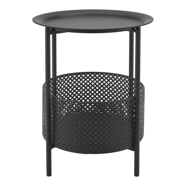 Table d'appoint Kruibeke 46x35cm avec panier Noir [en.casa]