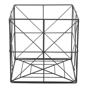 Panier à journaux Temse 40x40x40cm Métal Noir [en.casa]