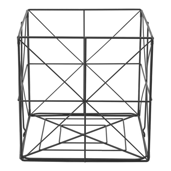 Panier à journaux Temse 40x40x40cm Métal Noir [en.casa]