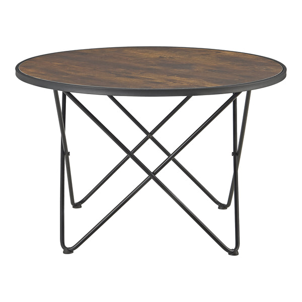 Table basse Goskamark 80x50 cm Structure en acier Teinte bois foncé [en.casa]