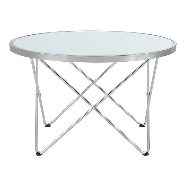 Table basse Nikkeby structure métallique argentée/optique verre laiteux [en.casa]