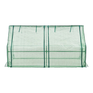 Châssis de jardin Nissewaard à 2 fenêtres en acier et polyéthylène 180 x 90 x 90 cm vert [en.casa]