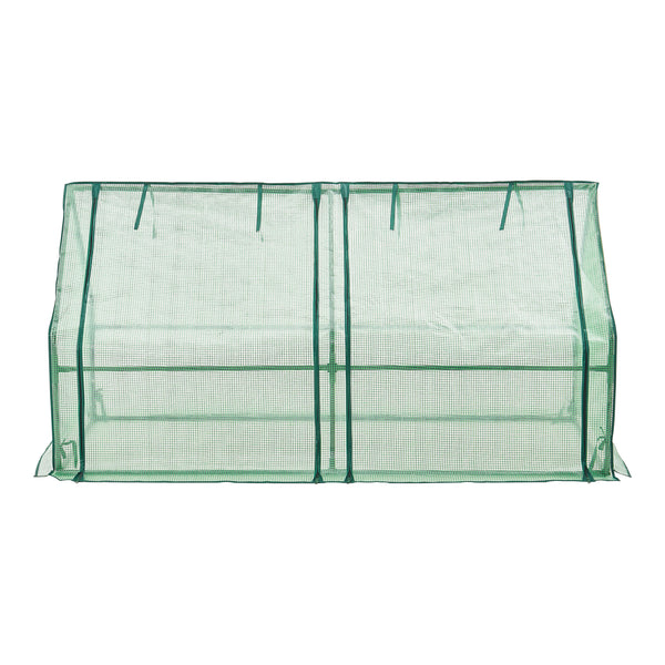 Châssis de jardin Nissewaard à 2 fenêtres en acier et polyéthylène 180 x 90 x 90 cm vert [en.casa]