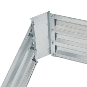 Plate-bande Barneveld 90x90x30cm Acier Argent [en.casa]