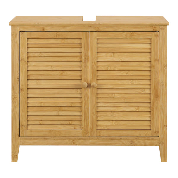 Meuble sous-lavabo en bambou Värmdö 60x67x30cm [en.casa]
