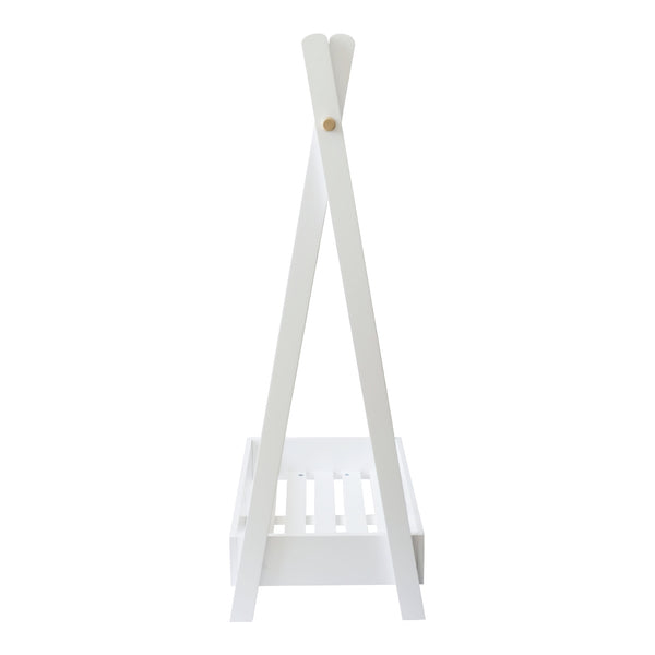 Garde-robe pour enfants Laxe 126x73x43 cm Blanc/Nature [en.casa]