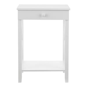 Table d’appoint Kivijärvi avec tiroir et surface de stockage 65 x 45 x 35 cm blanc [en.casa]