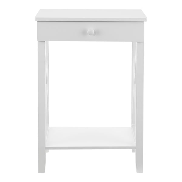 Table d’appoint Kivijärvi avec tiroir et surface de stockage 65 x 45 x 35 cm blanc [en.casa]