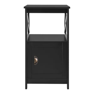 Table d'appoint Utajärvi avec compartiment de stockage à porte 74 x 40 x 40 cm noir [en.casa]