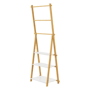 Étagère échelle Lapinjärvi avec porte-serviettes pour salle de bain 152 x 53 x 31 cm [en.casa]