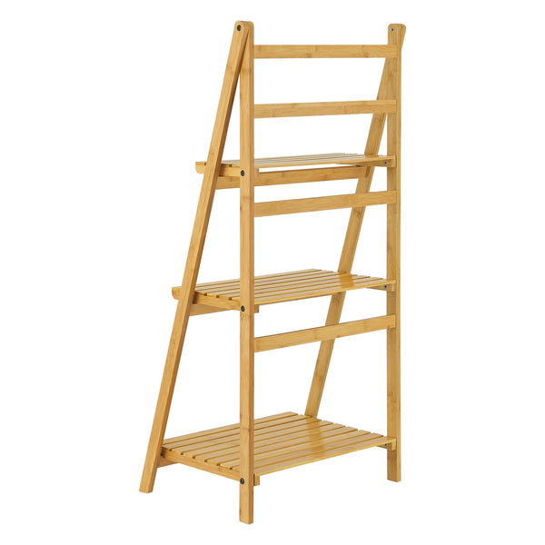 Étagère échelle Lapua à 3 niveaux en bambou 109 x 50,8 x 35 cm [en.casa]