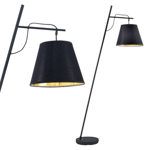 Lampadaire Nottingham à abat-jour conique E27 hauteur 180 cm noir [lux.pro]