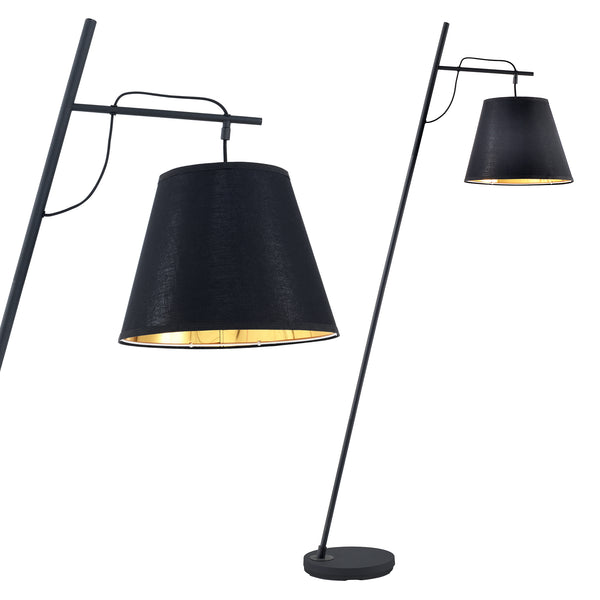 Lampadaire Nottingham à abat-jour conique E27 hauteur 180 cm noir [lux.pro]