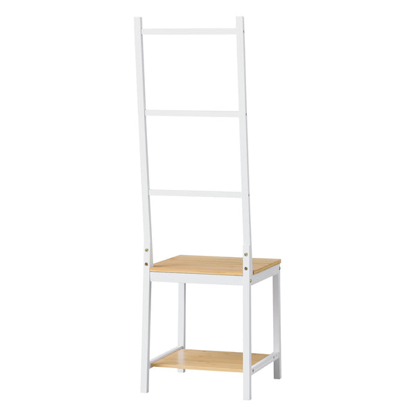 Valet de nuit Juuka 133x40x42 cm Chaise porte-vêtements Bambou [en.casa]