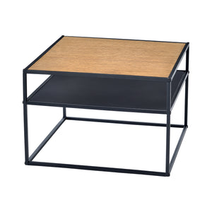Table d'appoint Quinisut 40 x 55 x 55 cm aspect bois/noir [en.casa]