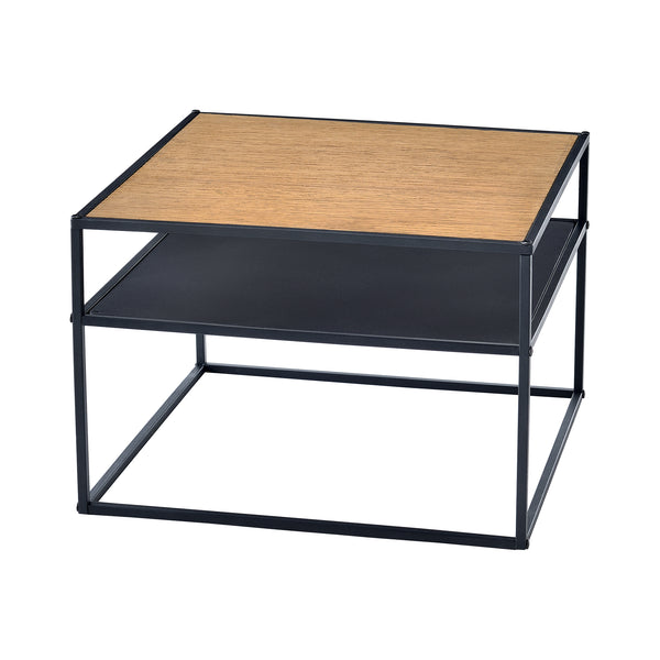 Table d'appoint Quinisut 40 x 55 x 55 cm aspect bois/noir [en.casa]