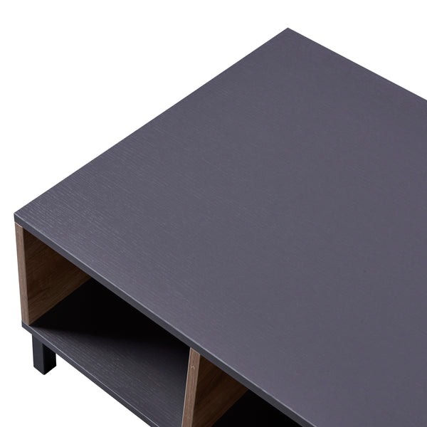 Table basse Leppävirta 90x60x33 cm Chêne rustique/Anthracite [en.casa]
