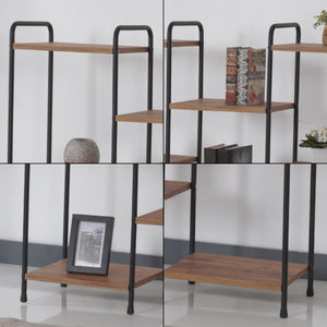 Étagère Birkerød avec 8 surfaces de rangement 100 x 110 x 30 cm Noir / Aspect noyer [en.casa]