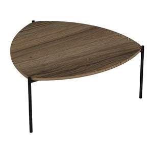 Table basse triangulaire Gladsaxe 40 x 90 x 89 cm effet noyer / noir [en.casa]
