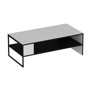 Table basse Ejby 42x120x60 cm Blanc / Noir [en.casa]