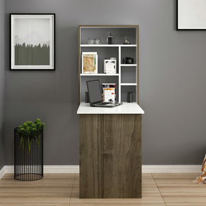 Table rabattable Greve blanc / aspect noyer [en.casa]