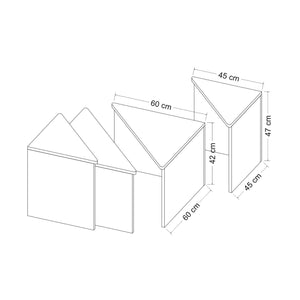Ensemble de tables basses Frederikshavn 4 pièces aspect chêne / noir [en.casa]