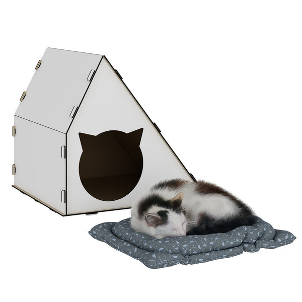 Maison pour chat Lani 40x42x40 cm Blanc [en.casa]