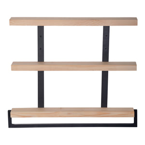 Étagère murale Nykøbing avec 3 tablettes Nature/Noir [en.casa]