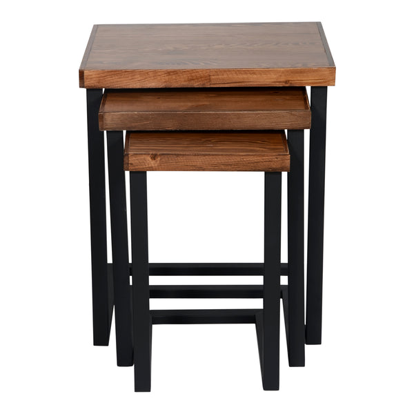 Table d'appoint Rørvig en lot de 3, pin teinté [en.casa]