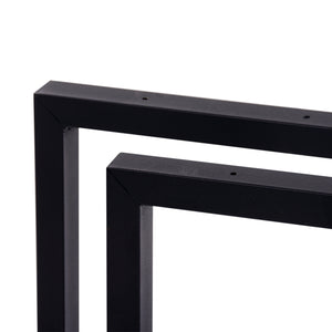 Structure de table Lunderskov lot de 2 acier 35x50cm noir [en.casa]