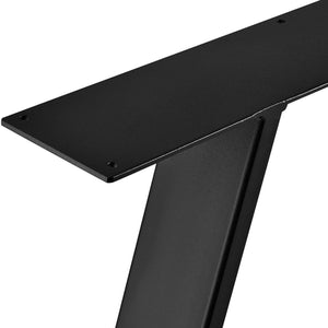 Structure de table Lyngby lot de 2 acier 72x55cm noir [en.casa]