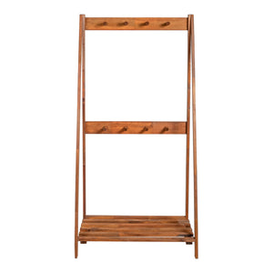 Portemanteau Middelfart à 8 crochets pin 152 x 75 x 45 cm bois foncé [en.casa]