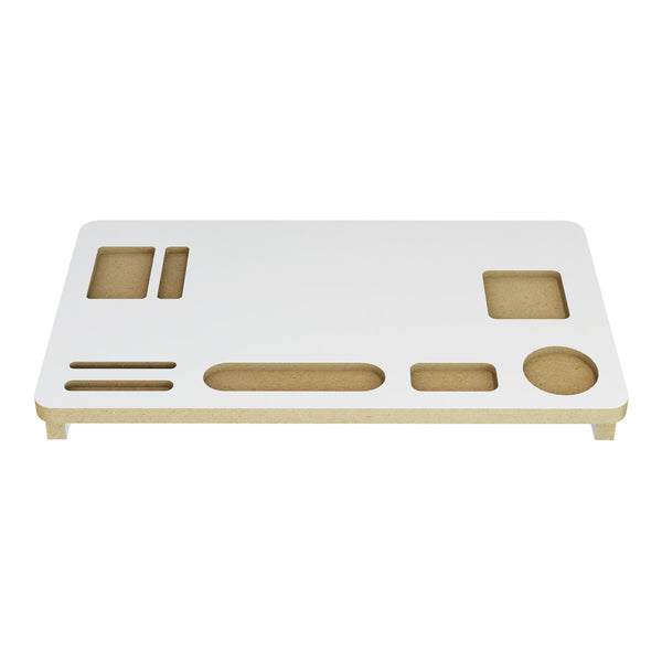 Réhausseur d'écran Ringsted 7 x 54 x 30 cm blanc / effet bois [en.casa]