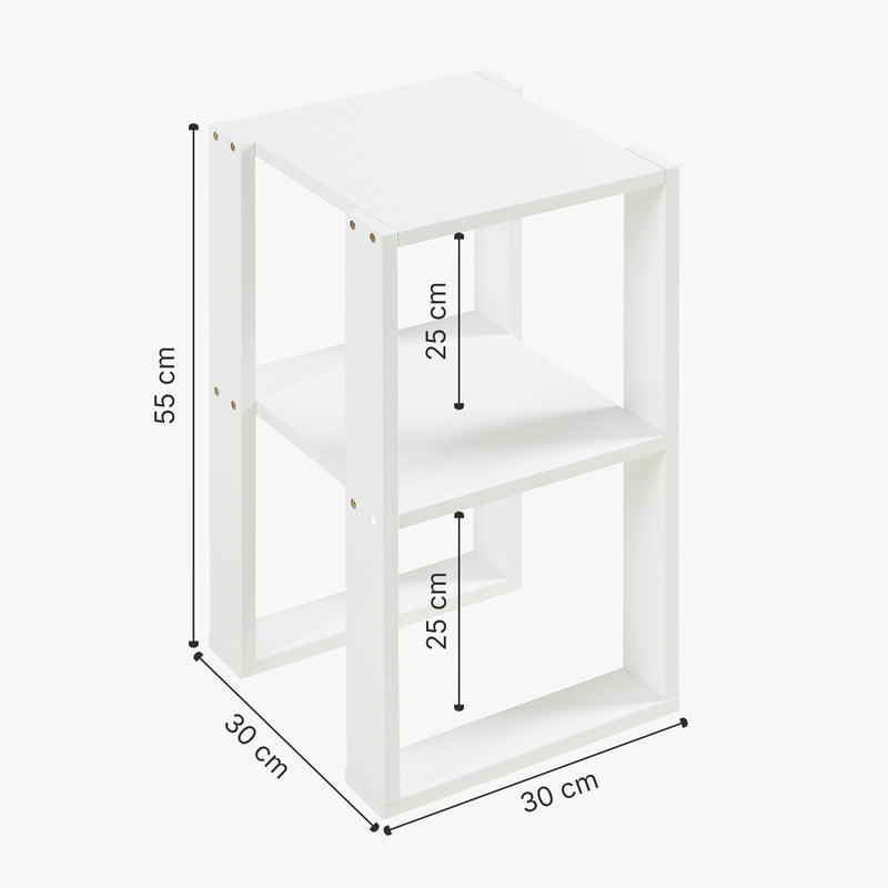 Croquis coté Table d'appoint carrée Thyholm 55 x 30 x 30 cm blanc [en.casa]