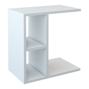 Table d'appoint rectangualire Ravnsborg avec 2 compartiments de stockage 50 x 50 x 30 cm blanc [en.casa]
