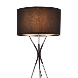 Lampadaire Athlone E27 métal textile hauteur 145 cm argent noir [lux.pro]