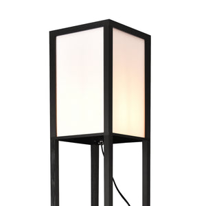 Lampadaire Stapleford avec étagère E27 hauteur 160 cm noir blanc [lux.pro]