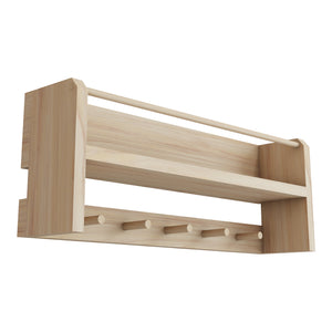 Portemanteau mural Sundeved 5 crochets étagère de rangement 20 x 50 x 9 cm pin naturel [en.casa]