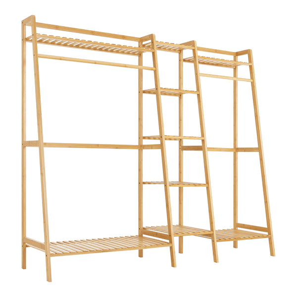 Portant à vêtements Sogndal bambou [en.casa]