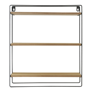 Étagère murale Skovbo à 3 niveaux 43 x 37,5 x 11 cm noir effet bois [en.casa]