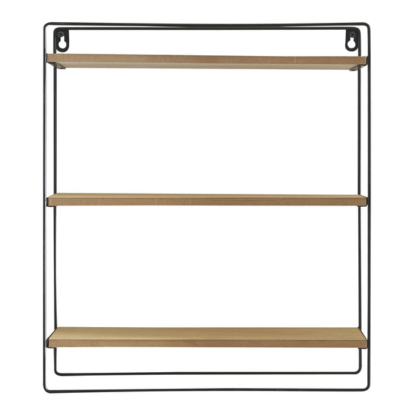 Étagère murale Skovbo à 3 niveaux 43 x 37,5 x 11 cm noir effet bois [en.casa]