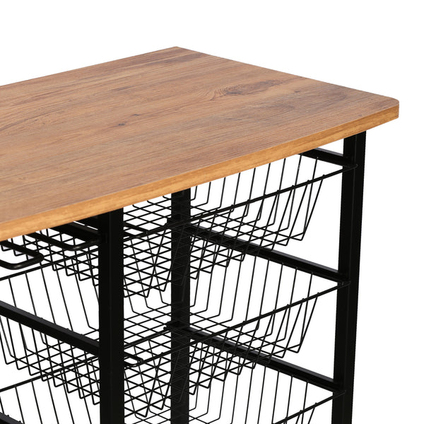 Desserte Rønnede Métal Noir [en.casa]