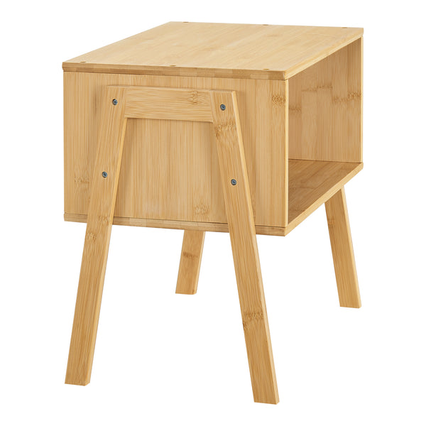 Ensemble de table de chevet Vinderup en bambou, naturel [en.casa]