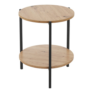 Table d'appoint Kuopio 50xØ40cm Noir/Aspect bois [en.casa]