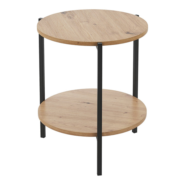 Table d'appoint Kuopio 50xØ40cm Noir/Aspect bois [en.casa]