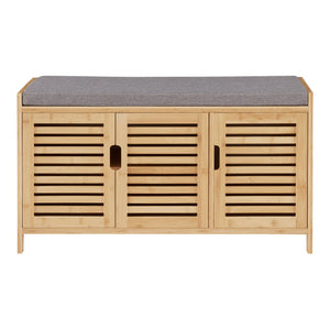 Armoire à chaussures Selk avec assise en bambou [en.casa]