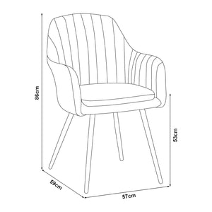 Chaise de salle à manger Kannonkoski en lot de 2 Beige [en.casa]